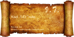 Vad Tünde névjegykártya